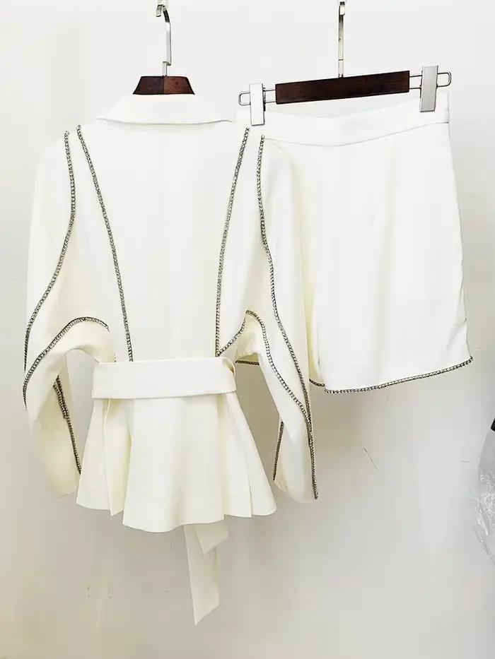 HIGH STREET Nouveauté 2026 Ensemble de costume de créateur pour femme, style défilé, avec blazer à m