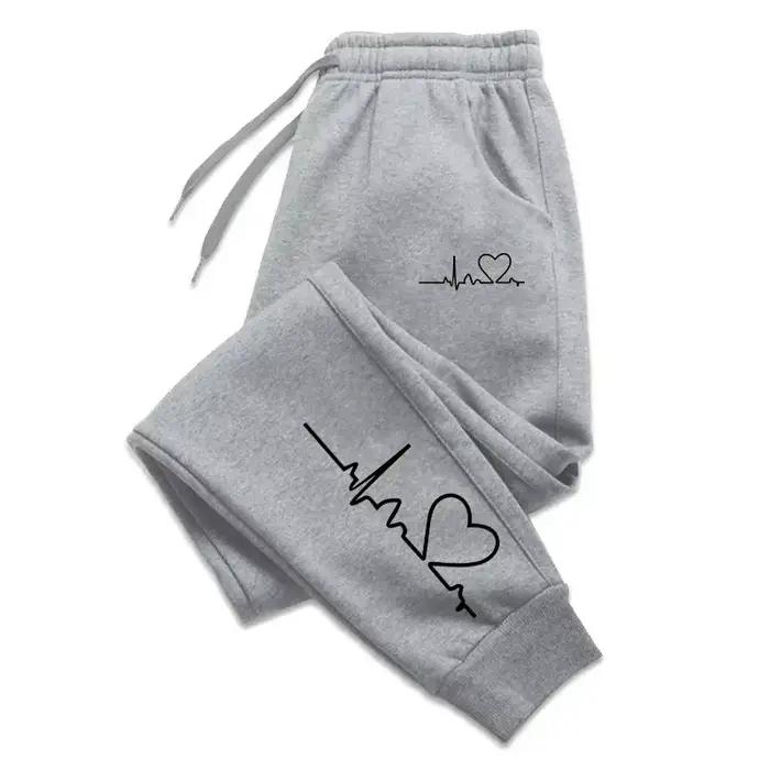 Pantalon de survêtement imprimé cœur pour femmes, pantalon de Fitness décontracté de haute qualité, 