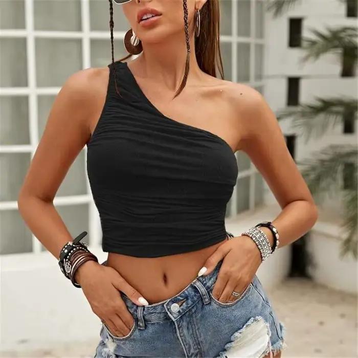 36 Style Sexy Vintage à bretelles Y2K licou haut court femmes été années 90 dos nu haut caraco t-shi