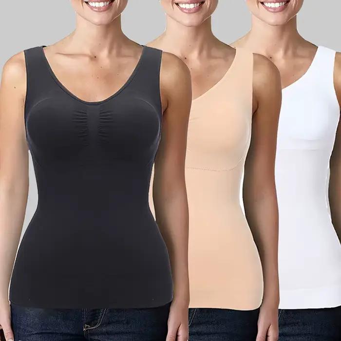 Caraco gainant pour femmes avec soutien-gorge intégré, contrôle du ventre, Camisole, débardeur, sous