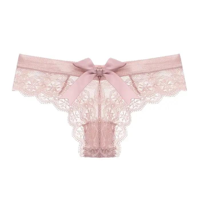 Incroyable femmes Lingerie G String sous-vêtements en dentelle femme nœud Sexy t-back String dame Tr