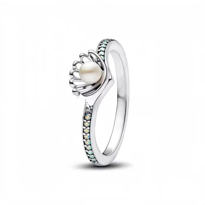 Bague en argent pur 925% en forme de cœur Minnie, couronne de princesse, pour femmes, bijoux fins à 