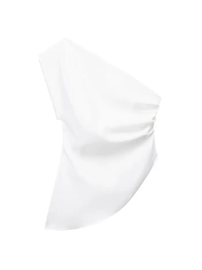 T-shirt asymétrique pour femmes, nouvelle tendance, fille épicée, tempérament de célébrité, épaules 