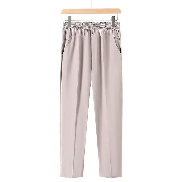 Nouveaux pantalons pour femmes printemps-été, pantalons mom, taille haute élastique, décontractés, c