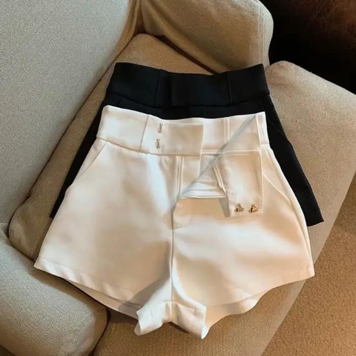 Femmes Shorts Mooyufon noir Shorts femmes Harajuku élégance taille haute Shorts une ligne mince déco