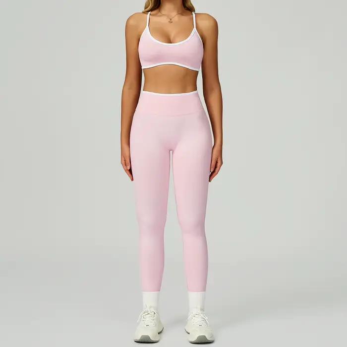 Ensemble de sport sans couture pour femmes, vêtements de Fitness, blocage de couleur, ensembles de Y