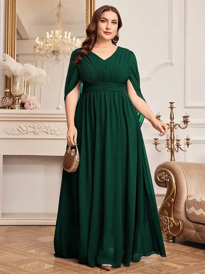 TOLEEN-Robes monochromes à col en V pour femmes, ceinture ornée, luxe, élégant, soirée, Rh, fête, de