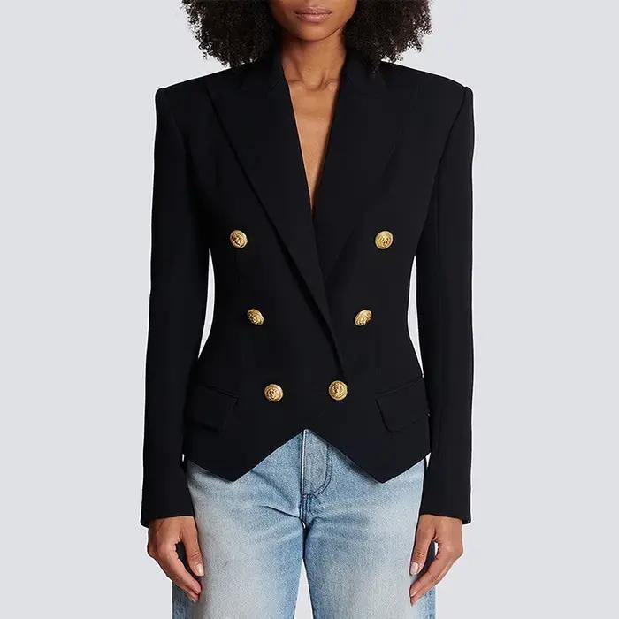 S-XXL trois couleurs 2023 mode nouveau solide Double boutonnage élégant Style CommPiedmont décontrac