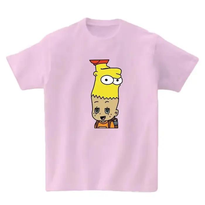 T-shirt d'été simple à manches courtes col rond, hauts confortables micro-extensibles pour l'école –