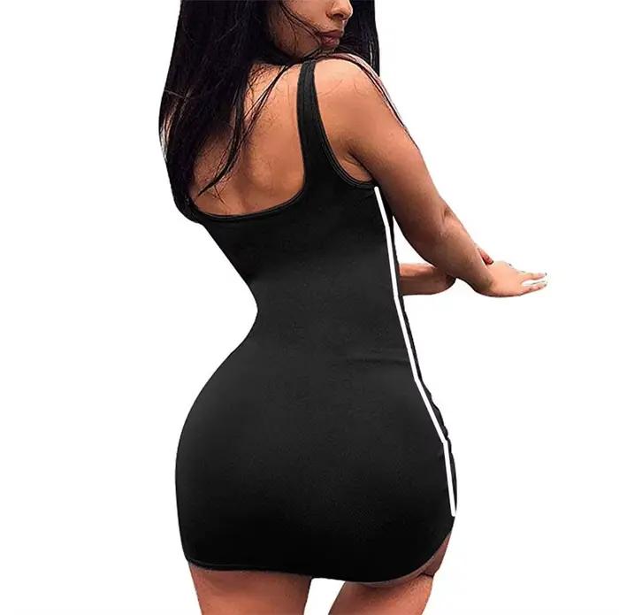 Robe fourreau décontractée pour femmes, bretelles Spaghetti, sans manches, Sexy, extensible, Slim, é