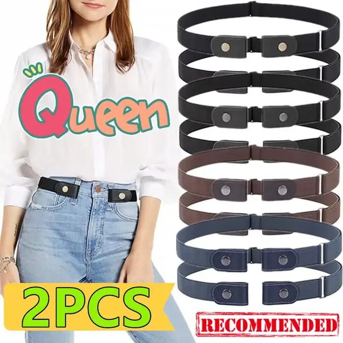 Ceinture élastique extensible réglable sans boucle, 2/1 pièce, ceintures invisibles pour femmes et h