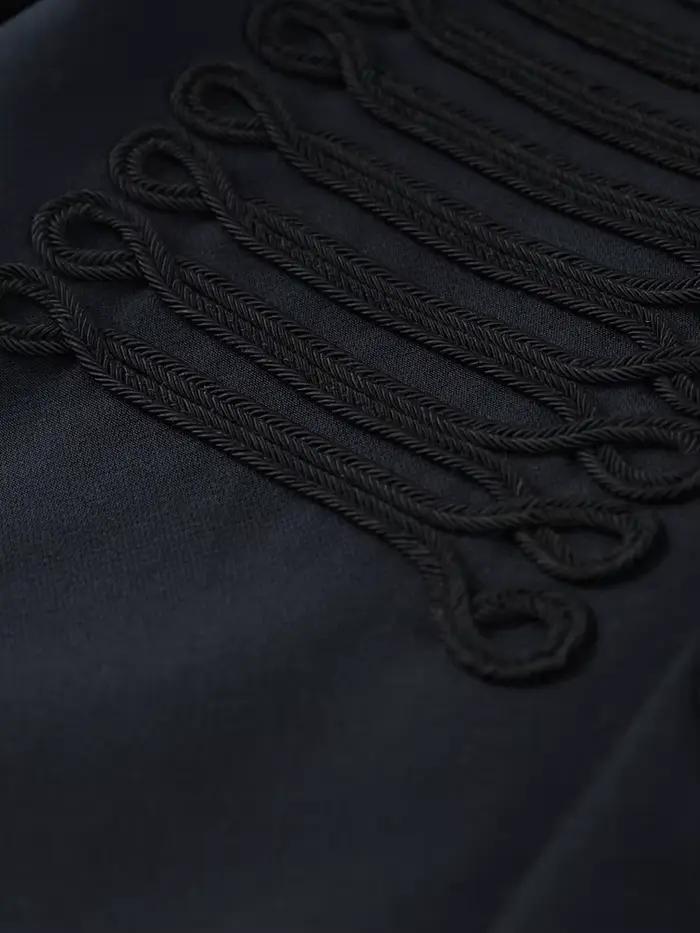 Veste Vintage Femme Col Montant Simple Boutonnage Manches Longues Style Napoléon Manteau Chic Haut d