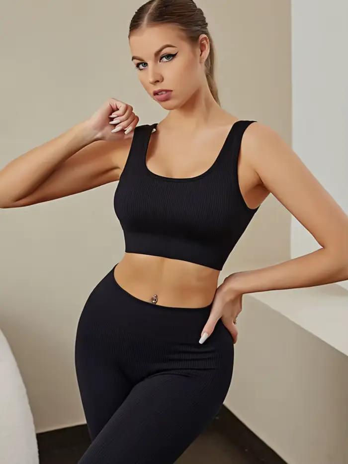 Vêtements de Yoga côtelés sans couture pour femmes, vêtements d'entraînement, sweat-shirt respirant 