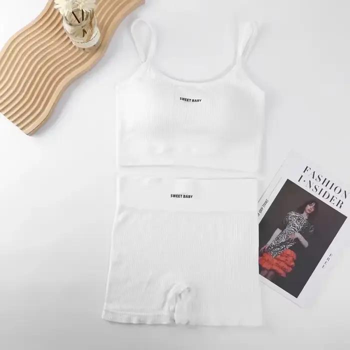 Femmes intime Sexy soutien-gorge Bustier ensemble short et haut Camisole rembourré débardeur femme m