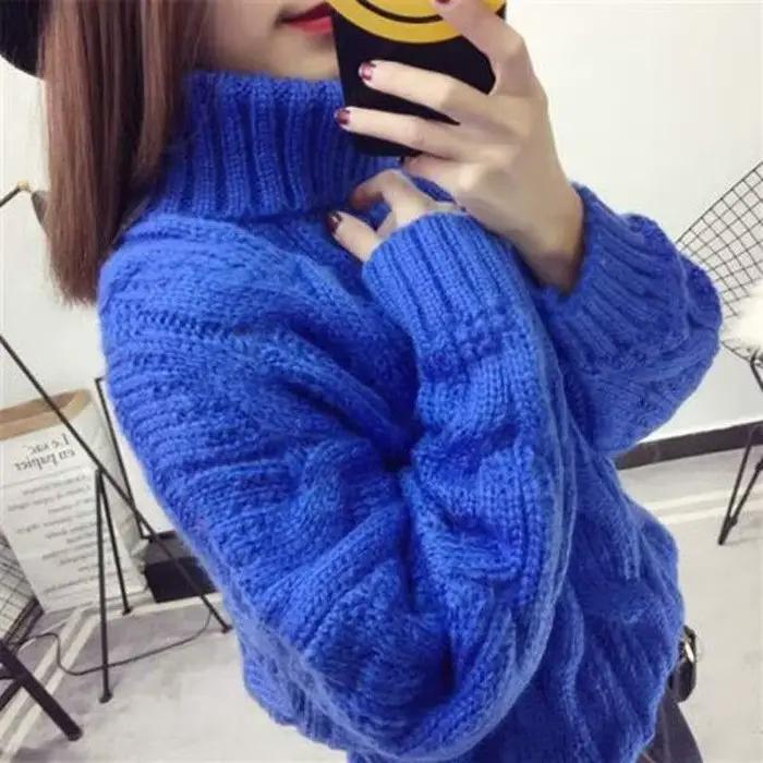 Épaissir torsion col roulé pull tricots femmes 2025 hiver nouveau lâche à manches longues pull chaud