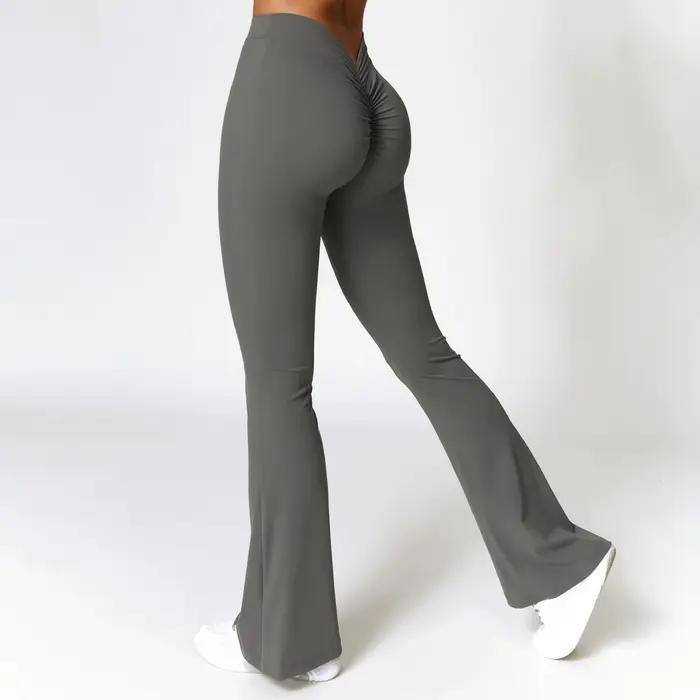 Leggings évasés en forme de V, pantalons de Yoga pour femmes, taille haute, jambes larges, pour gymn