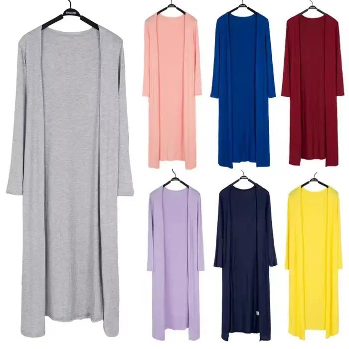 Été automne 12 couleurs femmes Modal Long Cardigan femme coton pull Cardigans à manches longues femm