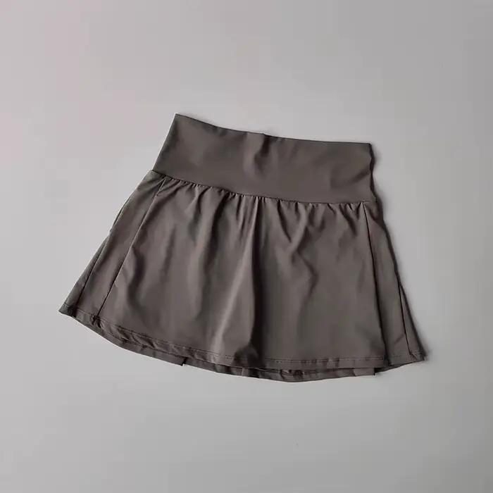 Jupe courte de sport taille haute pour femmes, pantalon de Yoga trapèze Anti-éblouissement avec doub