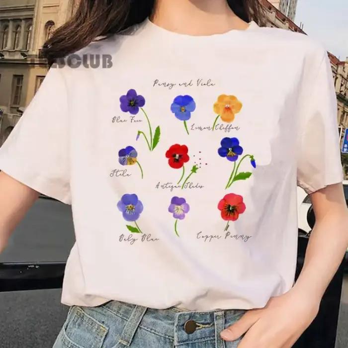 T-shirt imprimé botanique pour hommes et femmes, Économie graphiques, Plant Funy, Summer New, INS, S