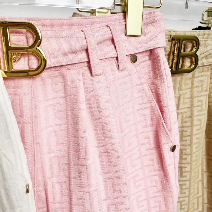 S-3XL printemps et automne nouveau tissu Jacquard de haute qualité avancé tout-assorti pantalon déco
