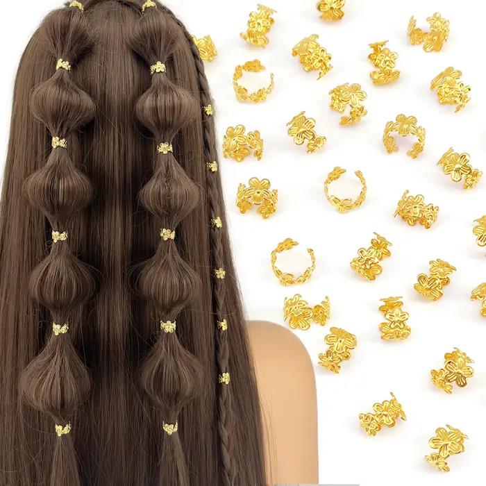 Anneaux de tresses de cheveux en alliage, 40 pièces, épingles à cheveux Vintage pour Dreadlock femme