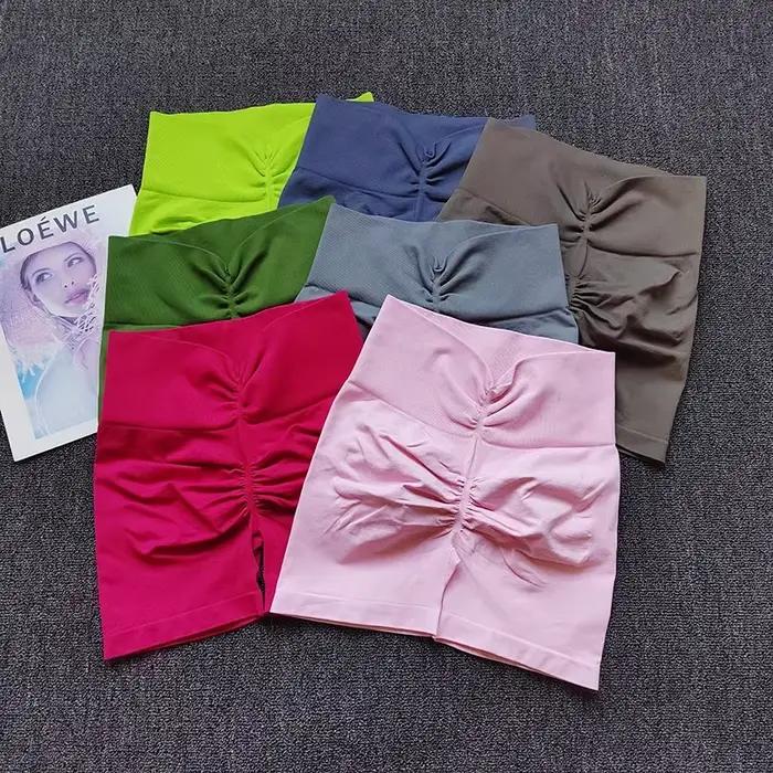Peach – short de Yoga à haute élasticité, taille haute, pour gymnastique, levage des hanches, Fitnes