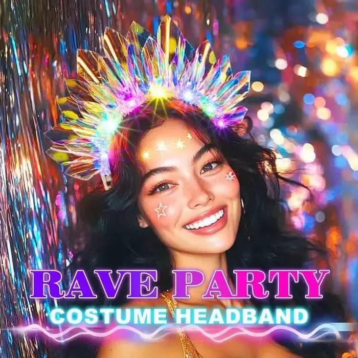 1-10 pièces LED éclairer bandeau couronne lumineuse bandeau clignotant coiffure lumineux Cosplay fêt
