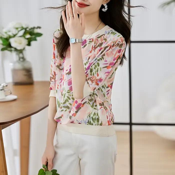 Nouveau printemps été T-shirts décontractés mode imprimé dames T-shirts à manches courtes T-shirts h