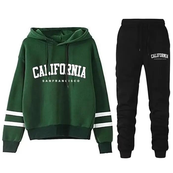 California Womens Survêtement Casual Stripe Polyvalent Sweat à capuche ou pantalon ou costume Simpli