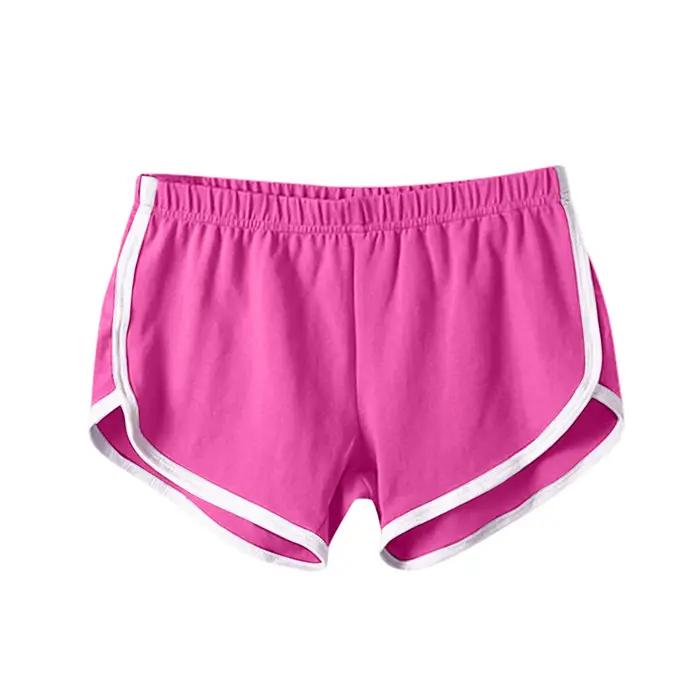 Short de sport pour femmes, couleur bonbon, Anti-vide, slim, décontracté, taille élastique, pantalon