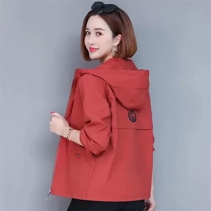Veste à capuche sauvage pour femme avec fermeture éclair, manteau doublé, coupe-vent bleu, mode coré