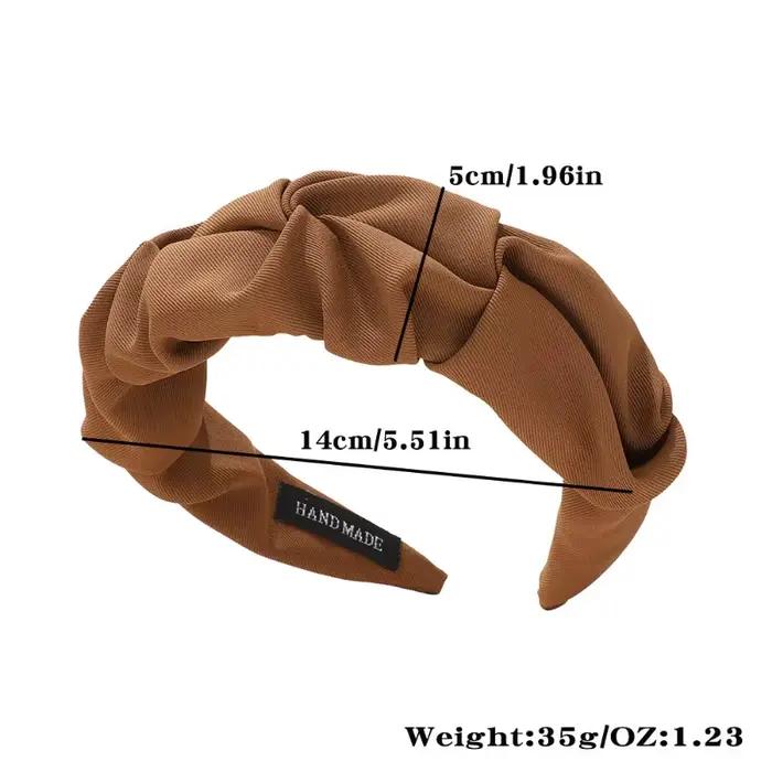 Accessoires pour cheveux coréens, couleur unie, coton froissé, cerceau de tête pour femmes, large lu
