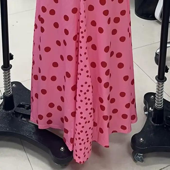 Tenues d'été pour femmes, imprimé à pois, dos nu, épaules dénudées, ensemble jupe élastique pour Str