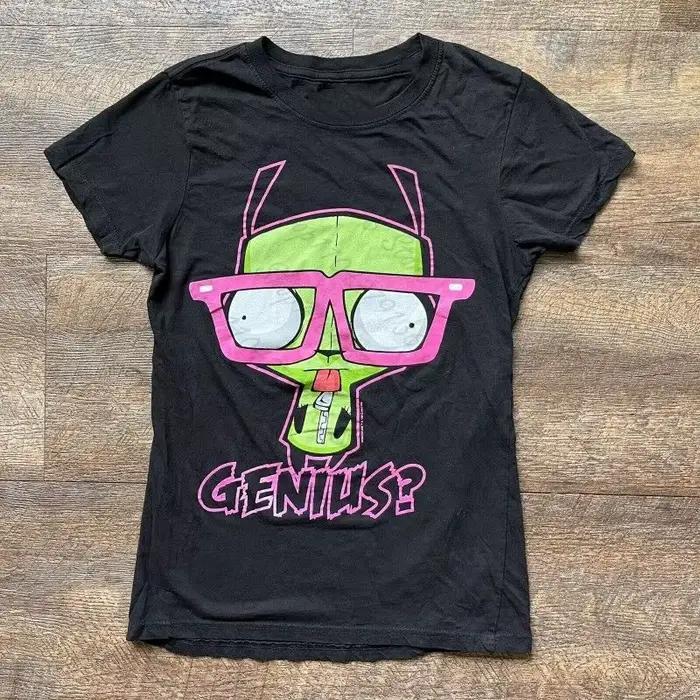 T-shirt imprimé gothique Harajuku Punk, style Y2k, manches courtes, coupe ajustée, crop top pour fem