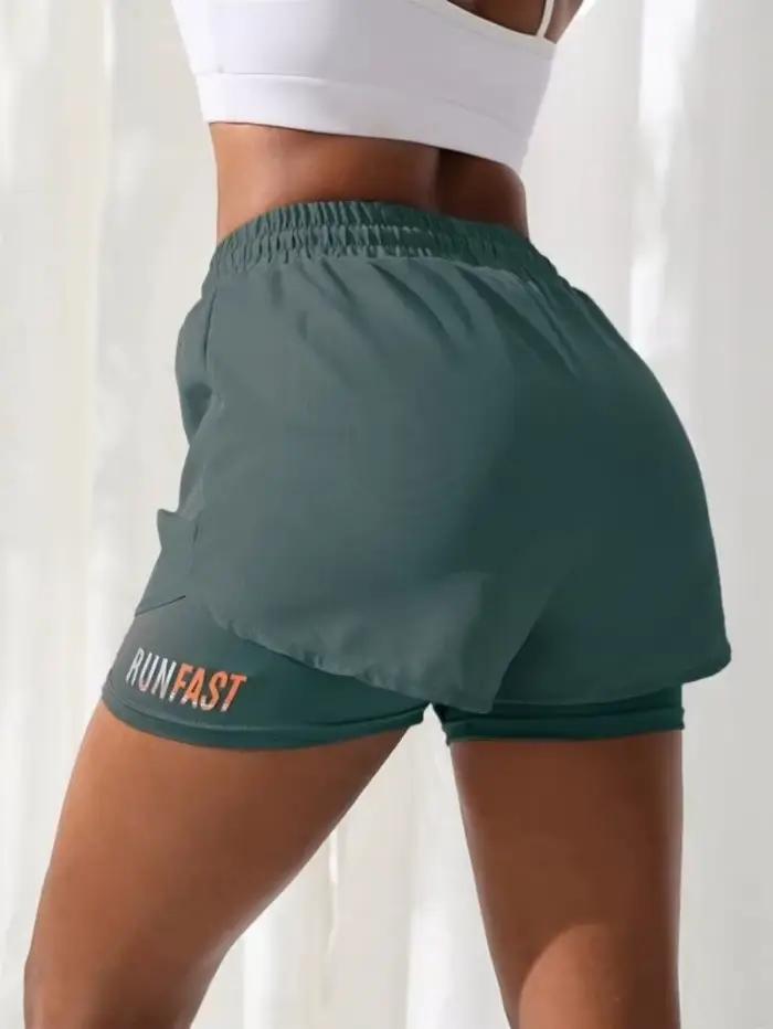 Short de Yoga taille haute pour femmes, avec contrôle de proximité élastique, short de course, faux 