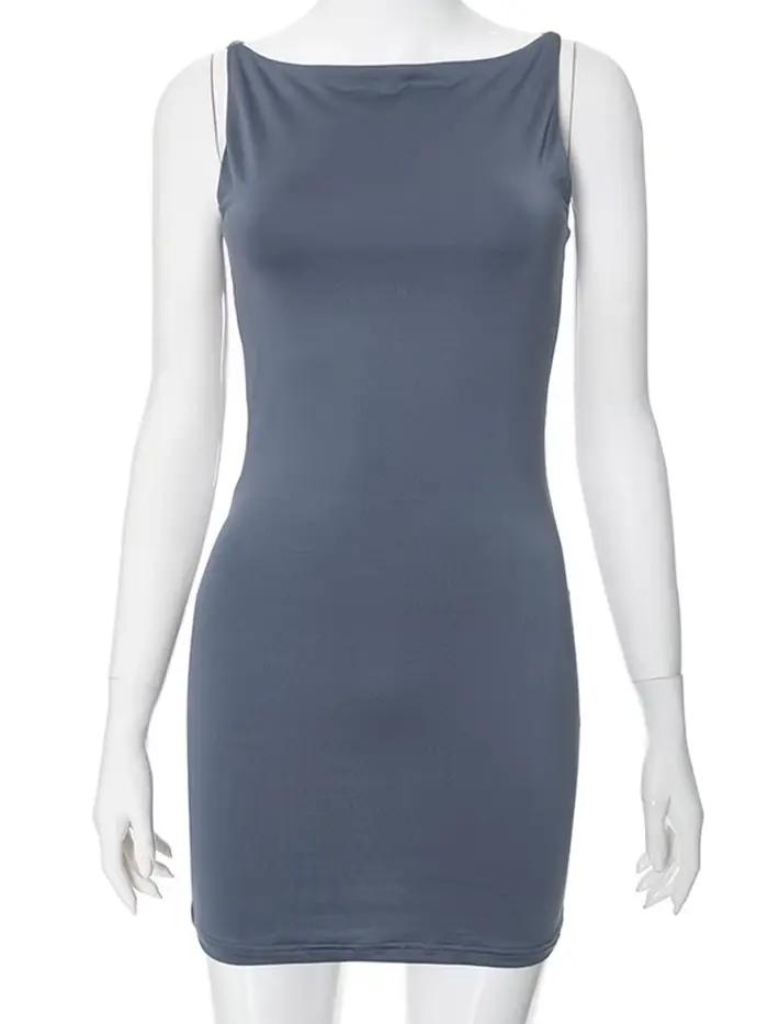 Mini robe portefeuille sans manches pour femmes, Y2K, basique, décontractée, mode, été, Sexy, élégan