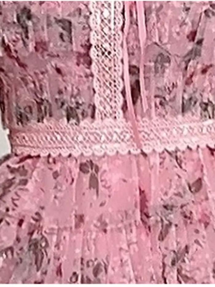 SMTHMA-Robe d'été légère à col perlé pour femme, robes de gâteau de style doux exquis, patchwork imp
