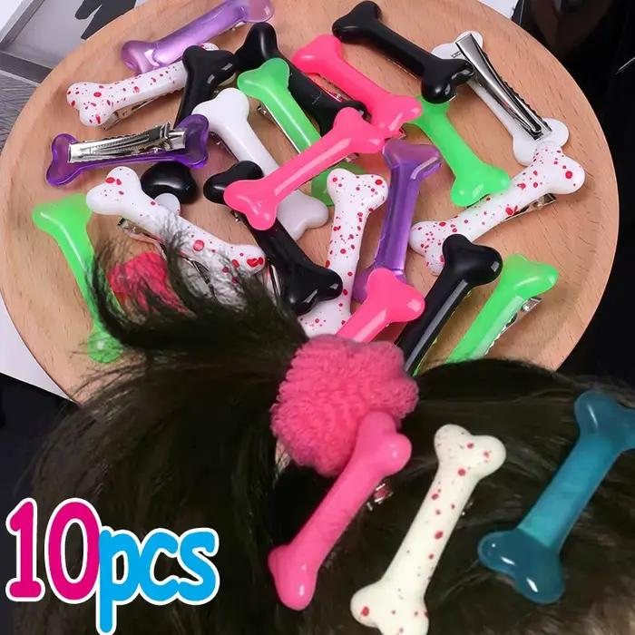 1/10 pièces Y2K mode gothique femmes Gril chapeaux Barrettes bandeau accessoires vif chien os pinces