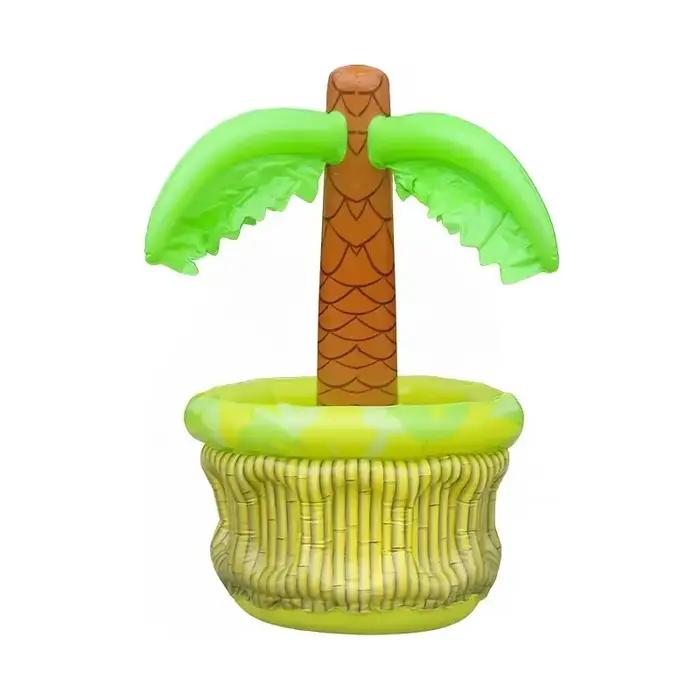 Refroidisseur gonflable de palmier de tigre d'eau, seau de boisson de fête de piscine tropicale en P