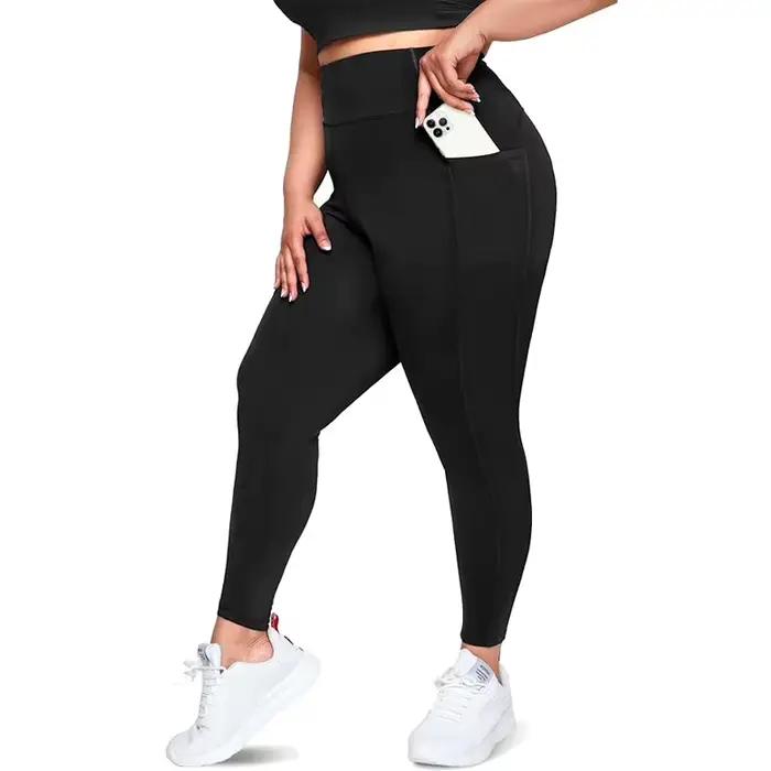 VITALINOVO Leggings grande taille avec poches pour femme taille haute contrôle du ventre pantalon de