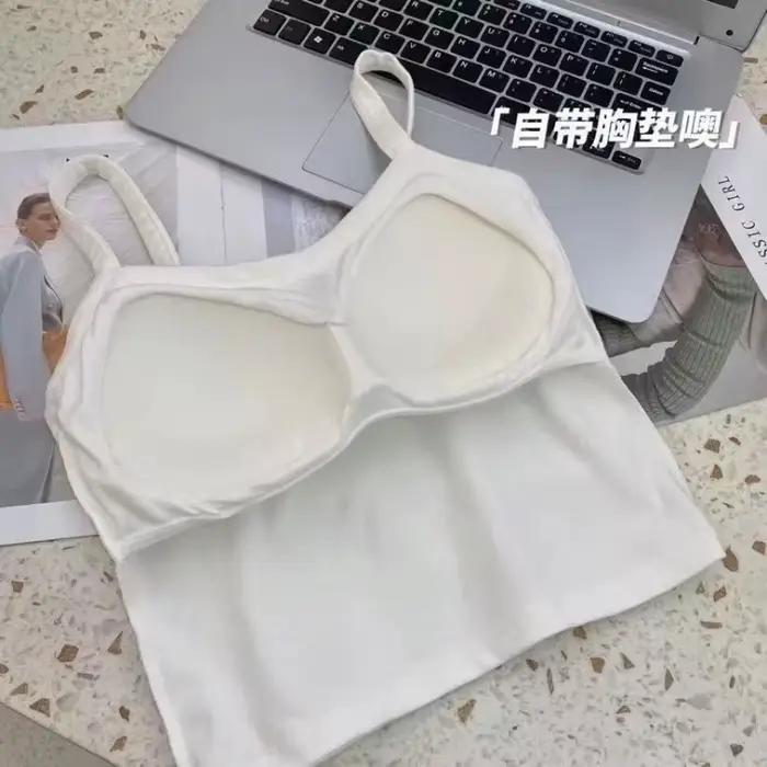Haut court femmes Sexy hauts sans manche mode femme sous-vêtements dame Camisole fille basique T-shi