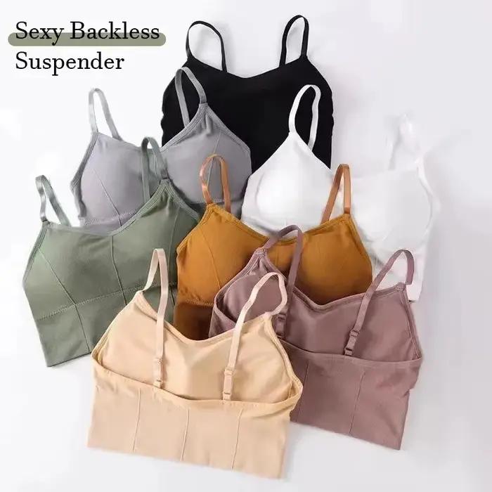 Soutien-gorge de sport dos nu pour femmes, sous-vêtements sans couture, sangle d'épaule réglable, gi