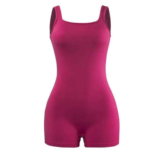 Barboteuse dos nu Sexy pour femmes, haut moulant, une pièce, col licou, sans manches, combinaisons c