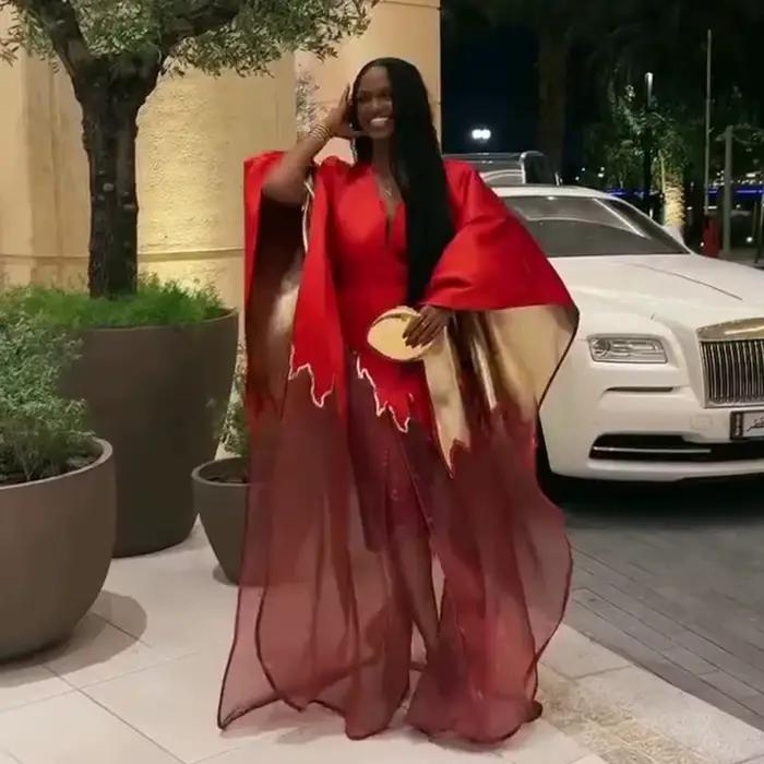 Ensemble deux pièces tendance avec lingerie en dentelle, robe boubou pour femmes, vêtements en tissu africain luxueux pour femmes