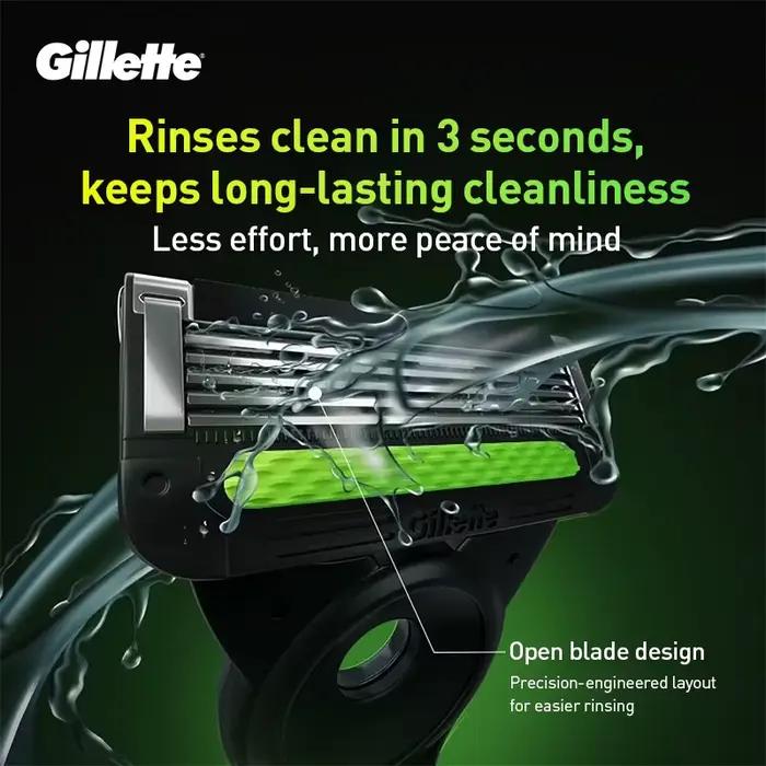 Rasoir Gillette Labs pour hommes, rasoir à 5 lames nano, tondeuse de précision arrière, 1 manche, 4 lames, 1 boîte