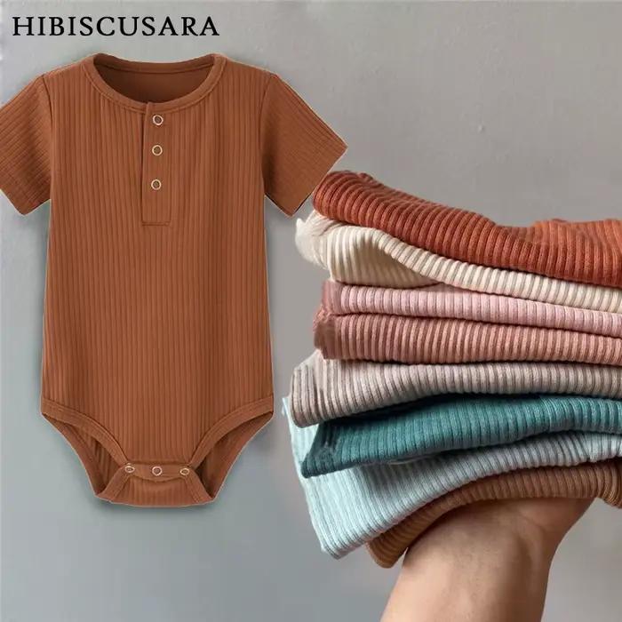 Barboteuse en tricot pour bébé garçon et fille, combinaison pyjama, vêtements de lit en deau, pour nouveau-né, été