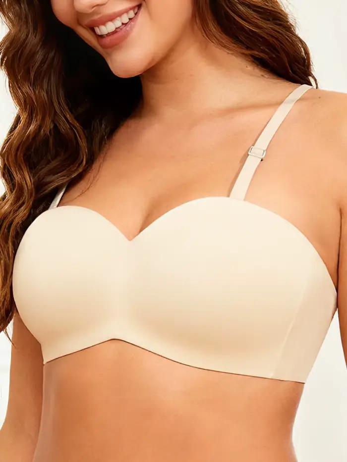 Soutien-gorge sans bretelles et sans rembourrage pour grandes tailles - Respirant, doux, très extensible, design antidérapant 6805