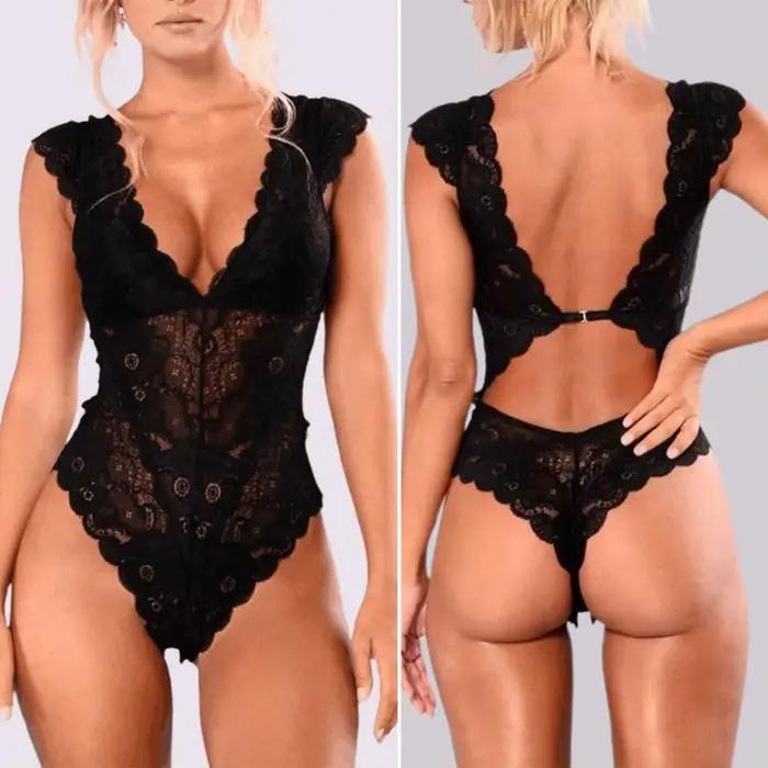 Body élégant Simple, pyjama, couleur unie, transparent, Patchwork, sous-vêtements Slim
