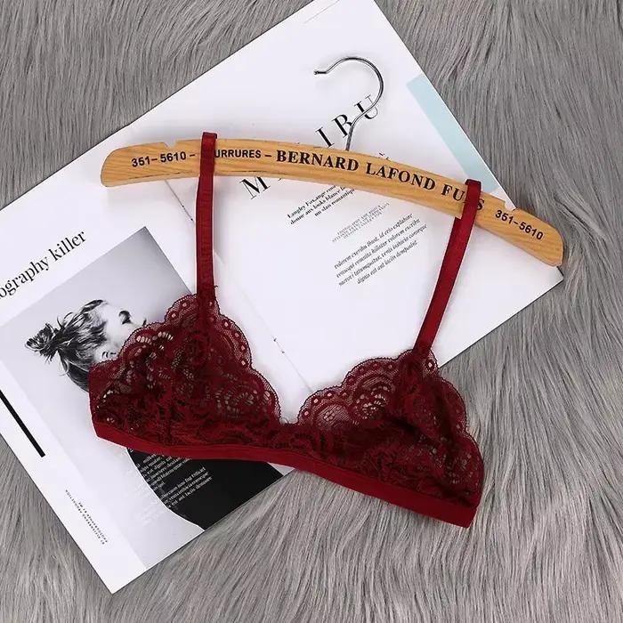 Soutien-gorge fin sans coussinet de poitrine pour femmes, Lingerie Sexy en dentelle, découpe avec boucle arrière, haut tubulaire, sous-vêtements pour femmes, vêtements d'été