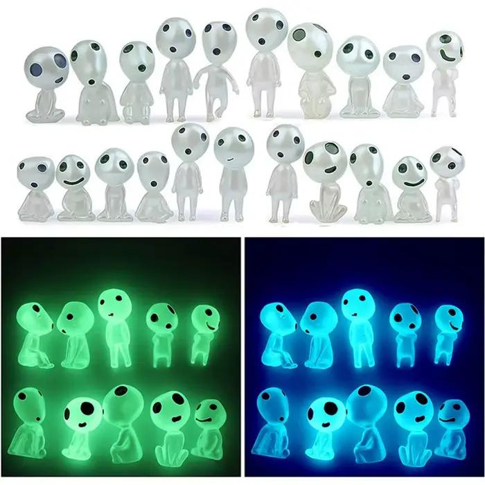 Veilleuse magique en résine, 10 pièces, figurines féeriques de jardin Noctilucent, décor de paysage Miniature, accessoires d'extérieur pour la maison